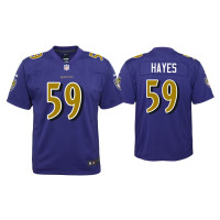 Youth Baltimore Ravens #59 Daelin Hayes Purple Color Rush Game Jersey