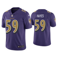 Men Baltimore Ravens #59 Color Rush Limited Daelin Hayes Purple Jersey