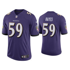 Men Baltimore Ravens #59 Daelin Hayes Vapor Limited Purple Jersey