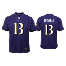 Youth Baltimore Ravens #13 Devin Duvernay Purple Game Jersey