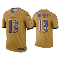 Men Baltimore Ravens #13 Devin Duvernay Gold Inverted Legend Jersey