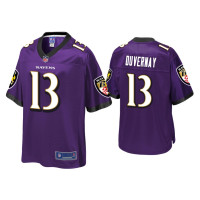 Men Baltimore Ravens #13 Devin Duvernay Purple Pro Line Jersey