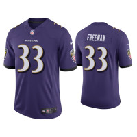 Men Baltimore Ravens #33 Devonta Freeman Vapor Limited Purple Jersey