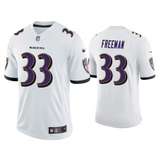 Men Baltimore Ravens #33 Devonta Freeman Vapor Limited White Jersey