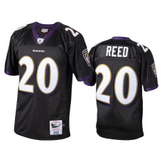 Men Baltimore Ravens #20 Ed Reed Black 2004 Authentic Throwback Jersey