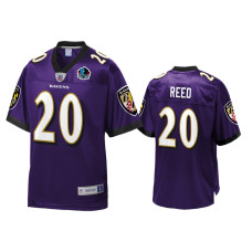 Men Baltimore Ravens #20 Ed Reed Purple 2019 Hall of Fame Jersey