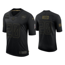 Men Baltimore Ravens #20 Ed Reed Black 2020 Salute to Service Limited Jersey