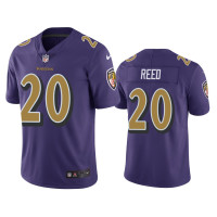 Men Baltimore Ravens #20 Color Rush Limited Ed Reed Purple Jersey