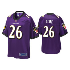 Men Baltimore Ravens #26 Geno Stone Purple Pro Line Jersey