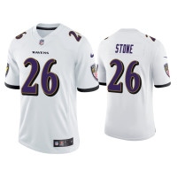 Men Baltimore Ravens #26 Geno Stone Vapor Limited White Jersey