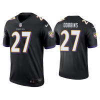 Men Baltimore Ravens #27 J.K. Dobbins Black Legend Jersey