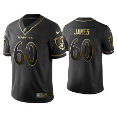 Men Baltimore Ravens #60 Golden Edition Vapor Limited Ravens Ja'Wuan James Black Jersey