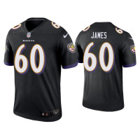 Men Baltimore Ravens #60 Ja'Wuan James Black Legend Jersey