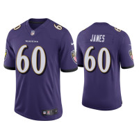 Men Baltimore Ravens #60 Ja'Wuan James Vapor Limited Purple Jersey