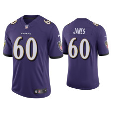 Men Baltimore Ravens #60 Ja'Wuan James Vapor Limited Purple Jersey