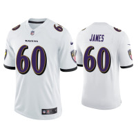 Men Baltimore Ravens #60 Ja'Wuan James Vapor Limited White Jersey