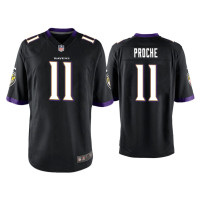 Men Baltimore Ravens #11 James Proche Black Game Jersey