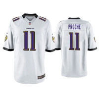 Men Baltimore Ravens #11 James Proche White Game Jersey