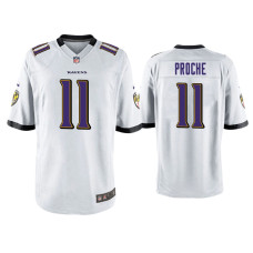 Men Baltimore Ravens #11 James Proche White Game Jersey