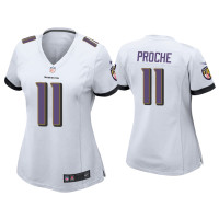 Women Baltimore Ravens #11 James Proche White Game Jersey