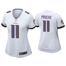 Women Baltimore Ravens #11 James Proche White Game Jersey