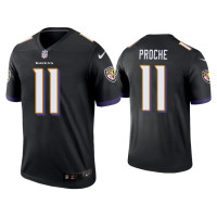 Men Baltimore Ravens #11 James Proche Black Legend Jersey