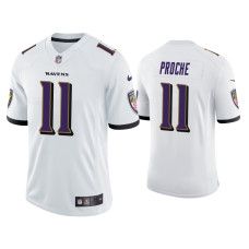 Men Baltimore Ravens #11 Vapor Limited James Proche Ravens White Jersey