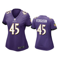 Men Baltimore Ravens #45 Jaylon Ferguson Purple NFL Draft Game Jersey