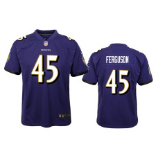 Men Baltimore Ravens #45 Jaylon Ferguson Purple NFL Draft Game Jersey