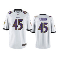 Men Baltimore Ravens #45 Jaylon Ferguson White NFL Draft Game Jersey