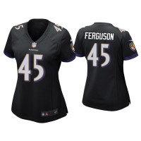 Women Baltimore Ravens #45 Jaylon Ferguson Black Game Jersey