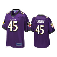 Men Baltimore Ravens #45 Jaylon Ferguson Purple Pro Line Jersey