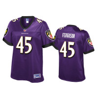 Women Baltimore Ravens #45 Jaylon Ferguson Purple Pro Line Jersey