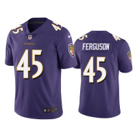 Men Baltimore Ravens #45 Jaylon Ferguson Purple NFL Draft Vapor Limited Jersey