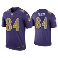 Men Baltimore Ravens #84 Color Rush Legend Josh Oliver Purple Jersey