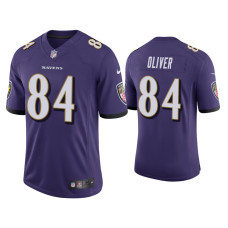 Men Baltimore Ravens #84 Josh Oliver Vapor Limited Purple Jersey