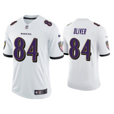 Men Baltimore Ravens #84 Josh Oliver Vapor Limited White Jersey