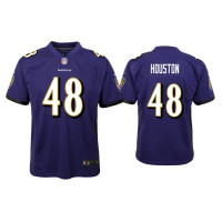 Youth Baltimore Ravens #48 Justin Houston Purple Game Jersey