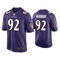 Men Baltimore Ravens #92 Justin Madubuike Purple Game Jersey