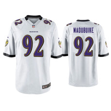 Men Baltimore Ravens #92 Justin Madubuike White Game Jersey