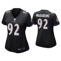 Women Baltimore Ravens #92 Justin Madubuike Black Game Jersey