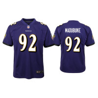 Youth Baltimore Ravens #92 Justin Madubuike Purple Game Jersey