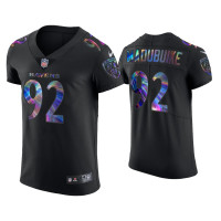 Men Baltimore Ravens #92 Justin Madubuike Black Golden Edition Holographic Jersey