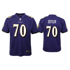 Youth Baltimore Ravens #70 Kevin Zeitler Purple Game Jersey