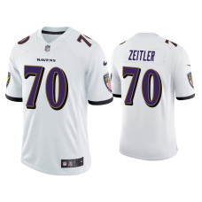 Men Baltimore Ravens #70 Kevin Zeitler Vapor Limited White Jersey