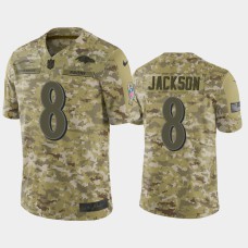 Men Baltimore Ravens #8 Lamar Jackson Nike Salute to Service Limited Jersey - Camo