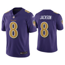 Men Baltimore Ravens #8 Color Rush Limited Lamar Jackson Purple Jersey