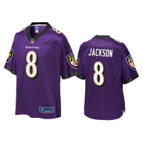 Men Baltimore Ravens #8 Lamar Jackson Purple Player Jersey