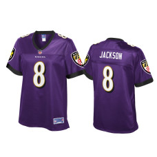 Women Baltimore Ravens #8 Lamar Jackson Purple Player Jersey