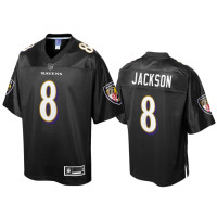 Men Baltimore Ravens #8 Lamar Jackson Black Pro Line Jersey